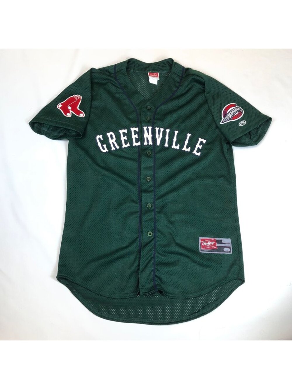Greenville Drive Rawlings Green Authentic Baseball Jersey Size Large Red Sox